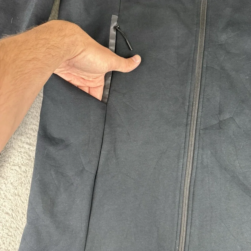 NIKE TECH FLEECE Black Long Water-repellent Wind‎ Proof JACKET 884429 Medium - Picture 2 of 12